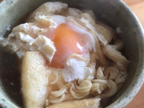 油揚げと落とし卵の醤油ラーメン